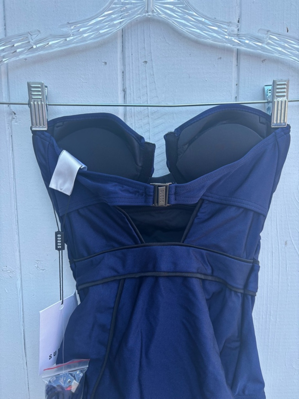 Suboo Navy and Black Paneled One Piece Swimsuit NWT size 0 - Picture 6 of 8